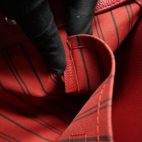 Louis Vuitton Montaigne MM Red Monogram Leather Satchel 1434-010525 - Picture 10 of 12